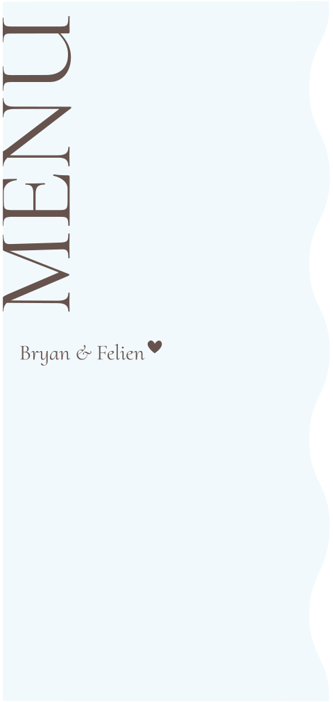 Menukaart Bruiloft Minimalistisch golvende rand Bryan Felien