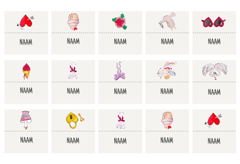 Naamkaartjes Doodles Hanna Tom