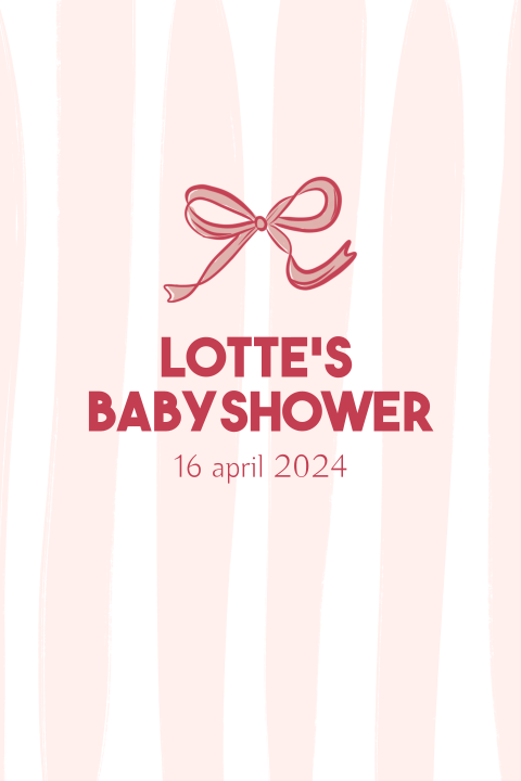 Babyshower strik uitnodiging roze
