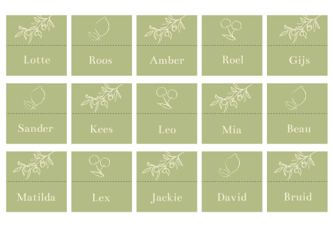 Naamkaartjes aquarel mediterraans Jackie David