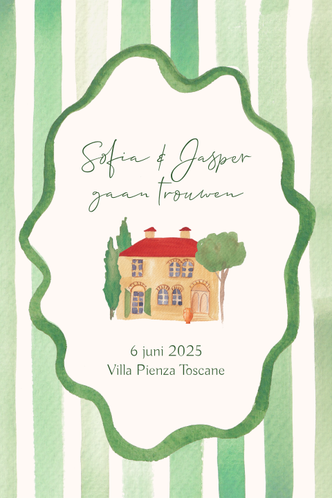 Trouwkaart Italie Venue Toscane Sofia & Jasper
