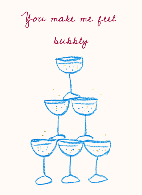 Wijnetiket Champagne Valentijn