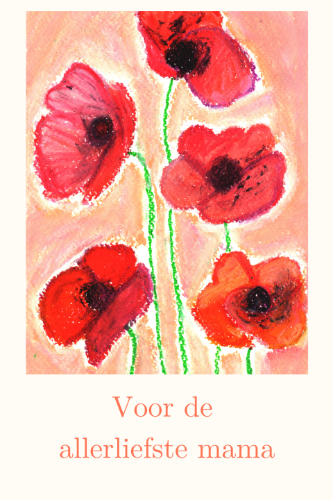 Wenskaart klaprozen Moederdag