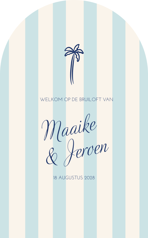 Bruiloftsbord Mediterraans Strepen Palmboom Maaike Jeroen