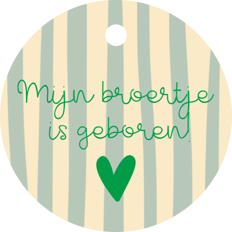 Labeltje 40x40mm broertje Yves