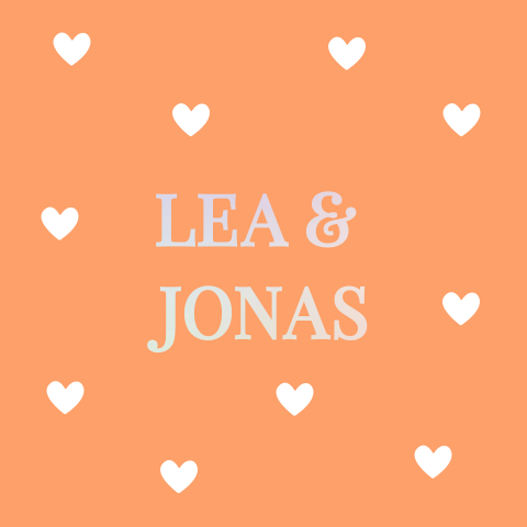 Trouwkaart hartjes gestanst Lea Jonas