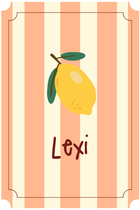 Geboortekaartje streepjes geel groen citroen Lexi