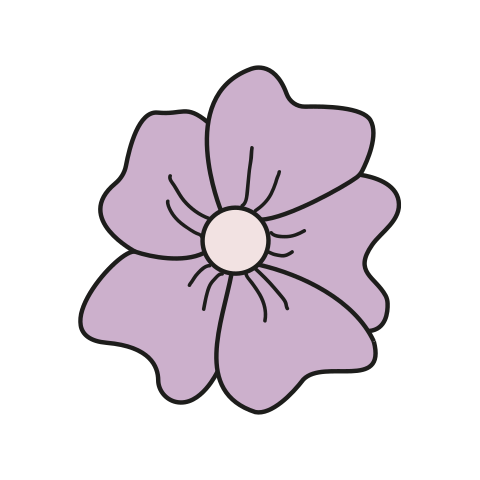 Sluitzegel Paarse bloem