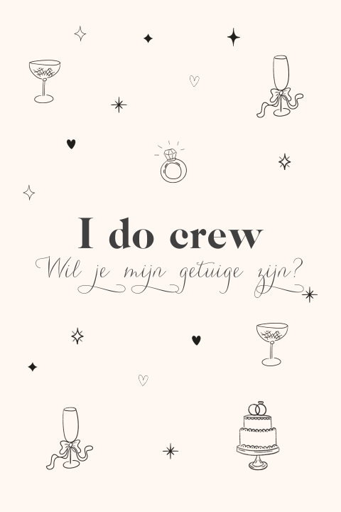 Getuigenkaartje fineline trouwelementen