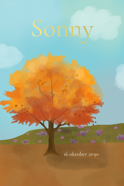 Geboortekaartje Herfst Boom Sonny