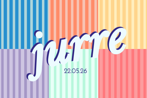 Geboortekaartje gestreepte vakjes Jurre