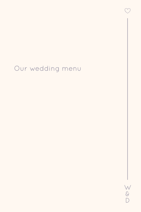Menukaart Bruiloft Minimalistisch Beige Wessel Demi