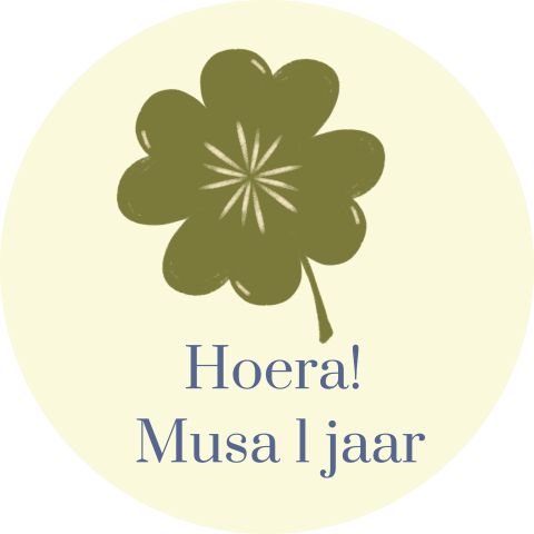 Sticker traktatie klavertje vier Musa