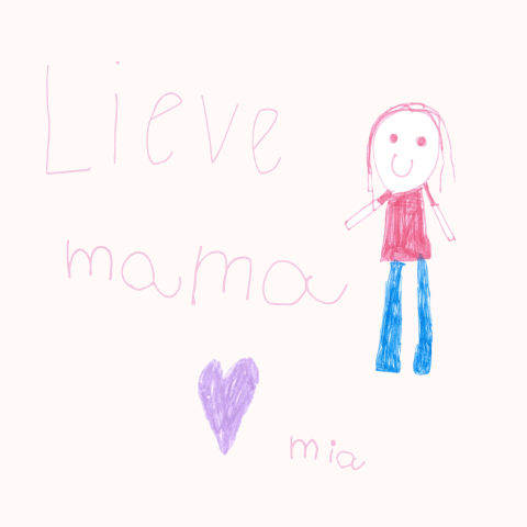 Tegeltje getekend kind Moederdag