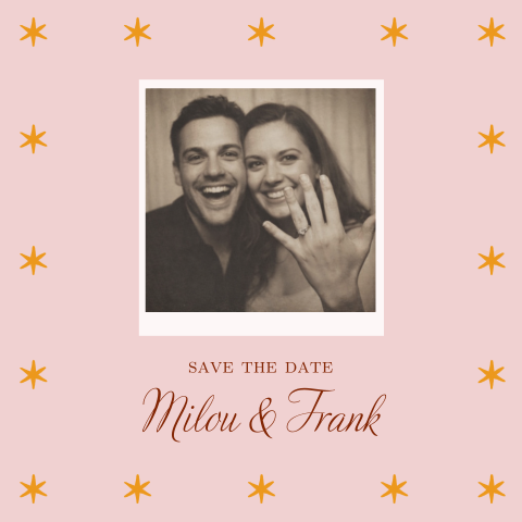 Save the date sterren rand foto Milou & Frank