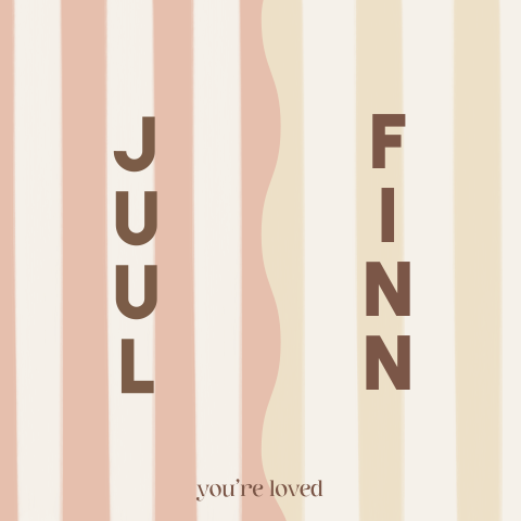 Geboortekaartje Tweeling Strepen Juul Finn