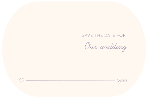 Save the date Minimalistisch ovaal beige paars Wessel Demi