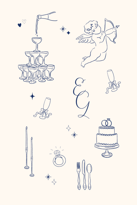 Trouw save the date Cupido print Elles & Geert