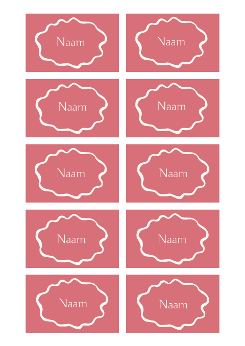 Naamkaartjes Roze Sofia Jasper Italie