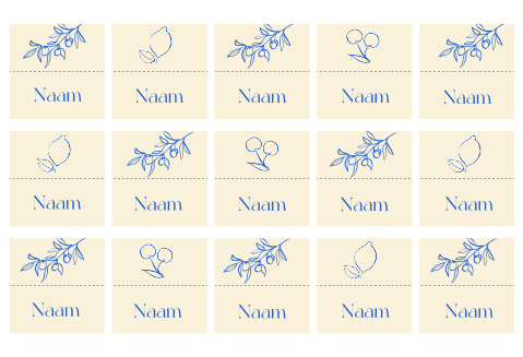 Naamkaartjes aquarel mediterraans