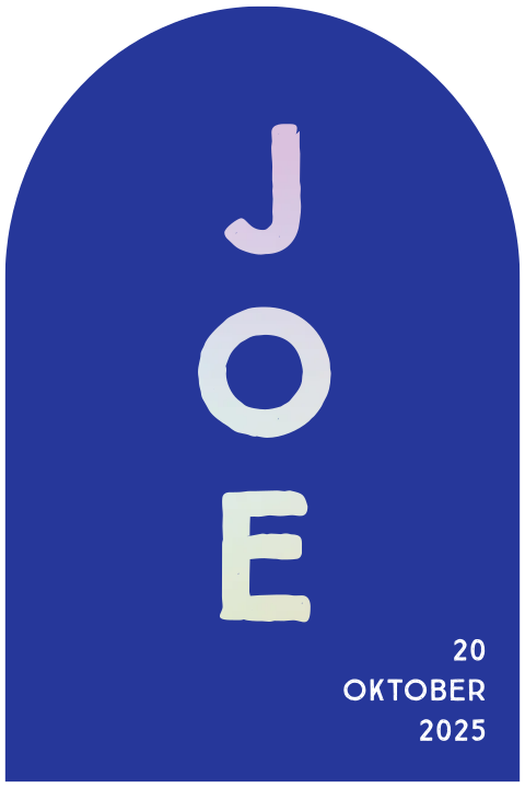 Geboortekaartje halve boog holografisch kobalt blauw