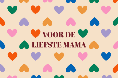 Wenskaart hartjesprint Moederdag