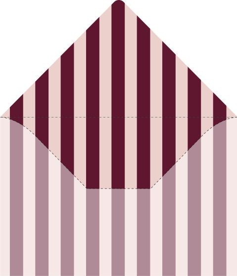 Envelop Inlay Trouwkaart Streepjes rood roze Jip Roderick