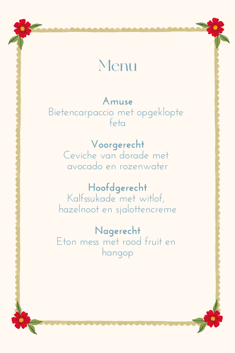 Ines Daan Menukaart Bloemen