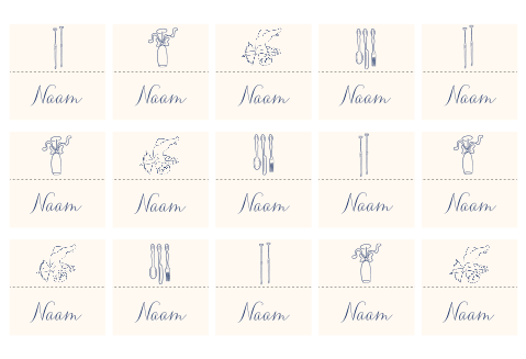 Trouw naamkaartjes fineline Elles&Geert