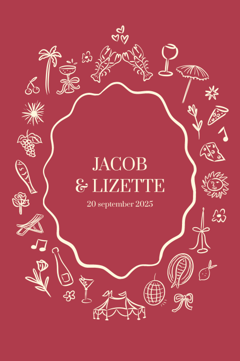 Uitnodiging Trouwkaart elementjes - Jacob Lizette