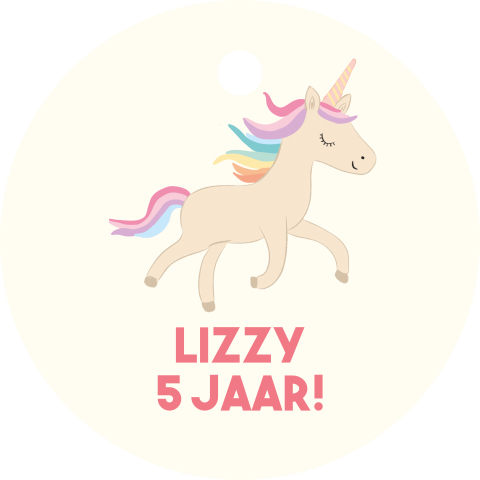 Label 40x40mm Unicorn