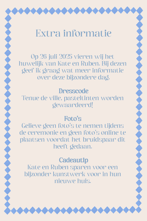 Extra kaart Kate Ruben Rand geblokt