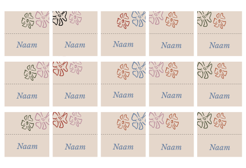 Naamkaartjes bloemetjes