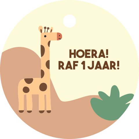 Label 40x40mm Giraf