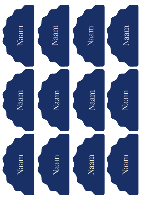 Naamkaartjes donkerblauw halve boog Loek Anne