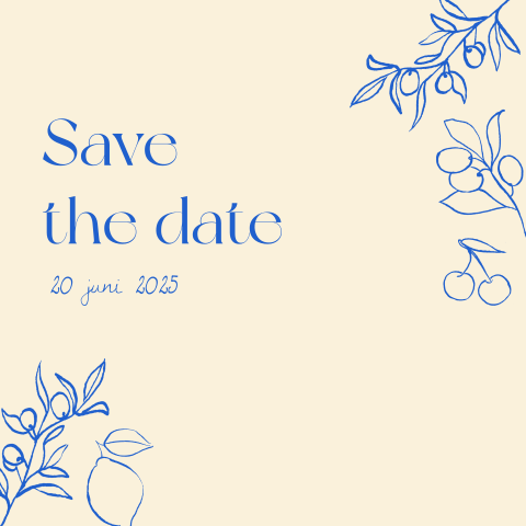 Trouw Save the date Aquarel mediterraans