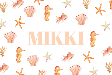 Geboortekaartje Zeedieren beige & oranje