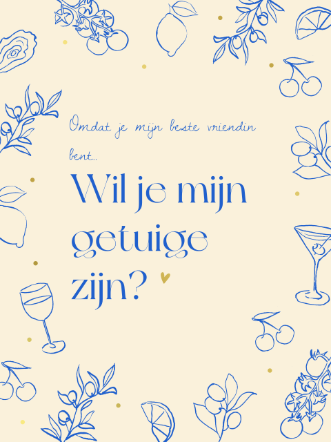 Wijnetiket Aquarel elementen Sophie Wouter