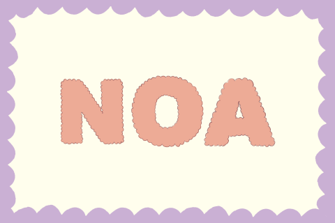 Geboortekaartje randjes bolletjesletters Noa