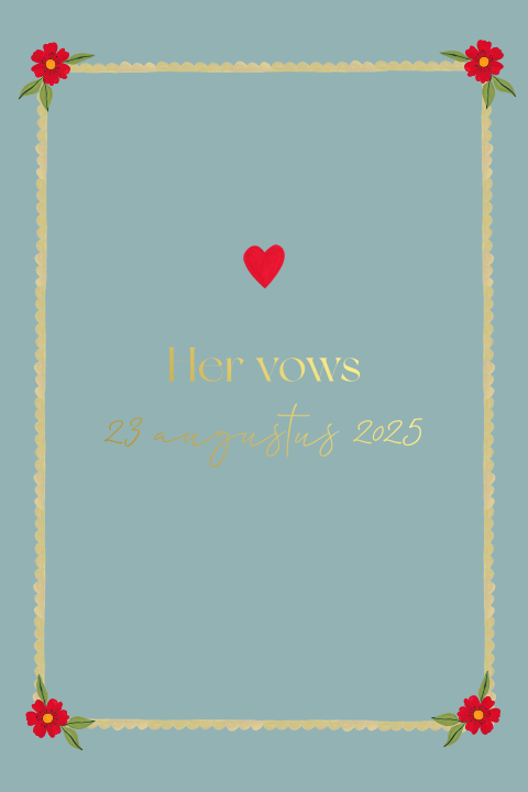 Gelofteboekje rode bloemen Ines & Daan