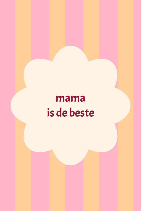 Wenskaart streepjes bloem moederdag