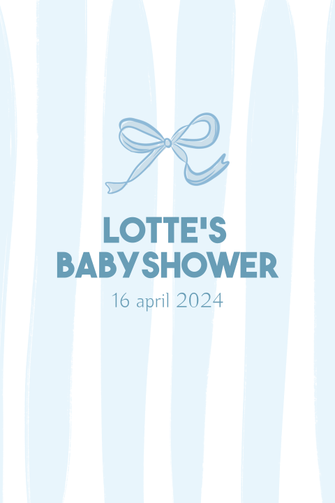 Babyshower strik uitnodiging blauw