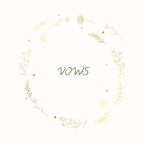 Gelofteboekje krans goudfolie Willem Rachel