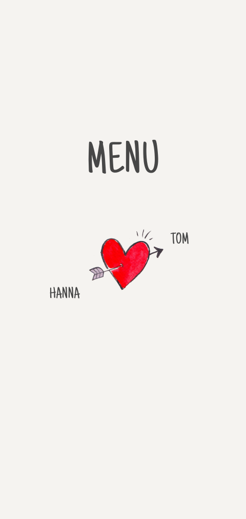 Menukaart Hanna Tom Doodles