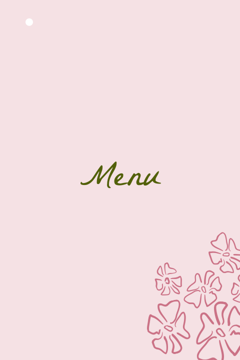 Menukaart roze bloemen Naomi David