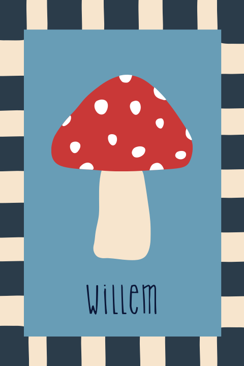 Geboortekaartje Paddenstoel Willem