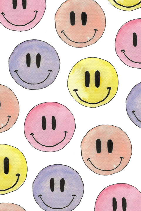 Wenskaart Smileys pastel