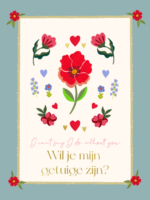 Wijnetiket Bloemen Gouache Ines Daan