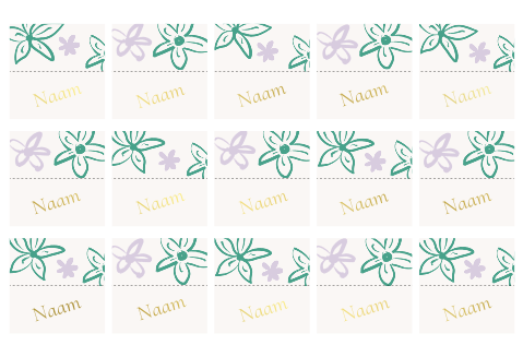 Naamkaartjes bloemenprint