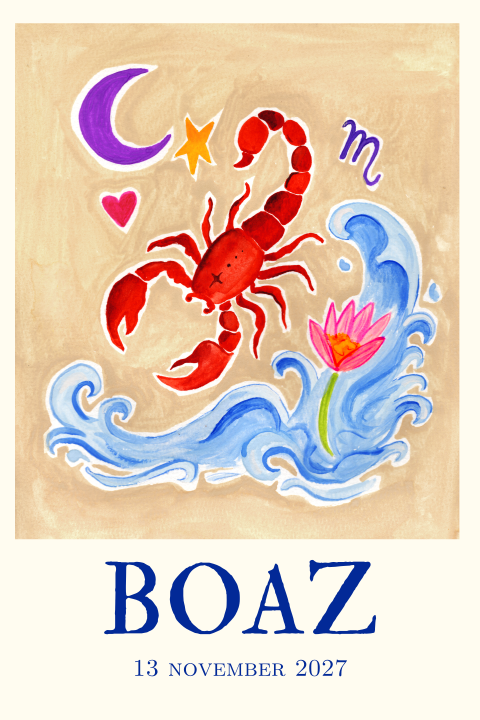 Geboortekaartje Schorpioen Gouache Boaz